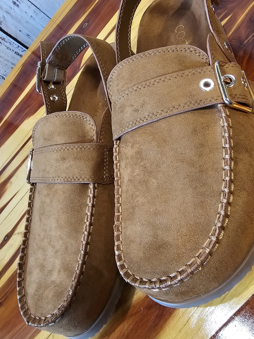 Coconuts by Matisse Tyler Tan Suede Slingback Clogs Sandals NIB Size 9